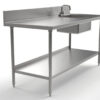 Stainless Table with Sink & Undershelf - 6’ Stainless Table with Sink & Undershelf